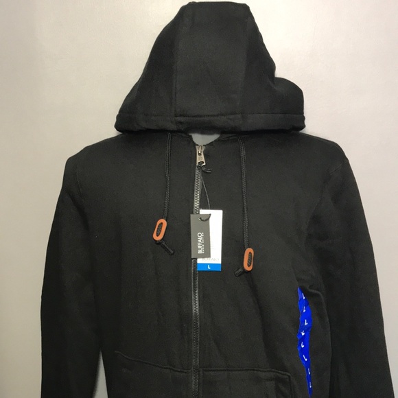 Men’s New David Bitton Black Hoodie Size Large - Picture 3 of 8